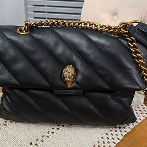 Quilted black shoulder bag/crossbody purse